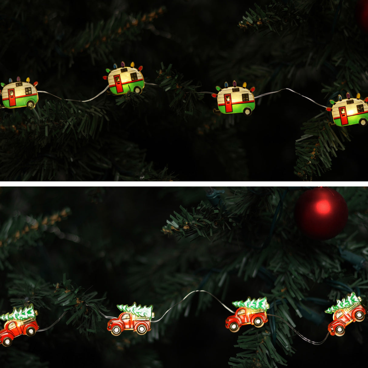 This image shows the two different options available for this light set.