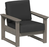 This image shows the deep seating chair on a white background. The frames are coastal gray and the cushion is spectrum carbon.