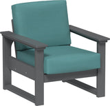 This image shows the deep seating chair on a white background. The frames are slate and the cushion is cast breeze.