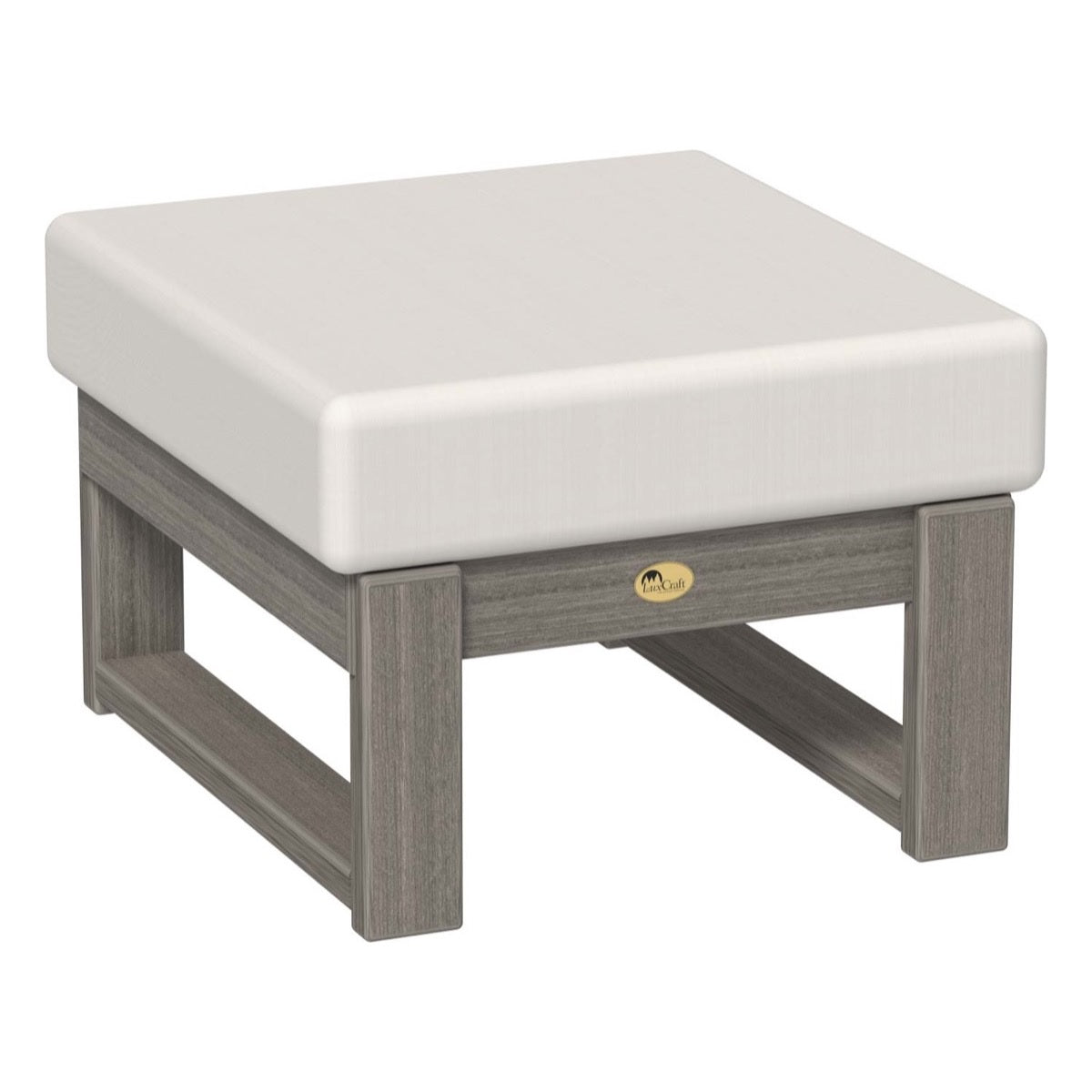 This is the Ottoman with Coastal Gray frames and a Canvas colored cushion.