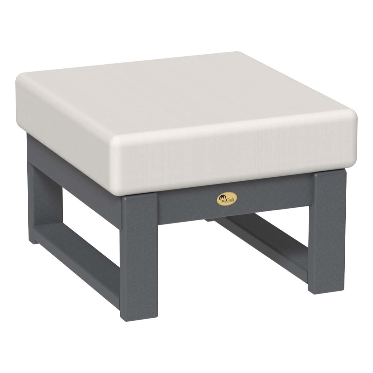 This is the Ottoman with Slate frames and a Canvas colored cushion.