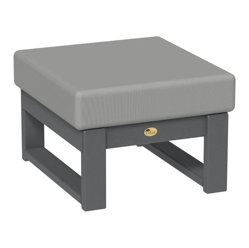 This is the Ottoman with Slate frames and a Spectrum Dove colored cushion.