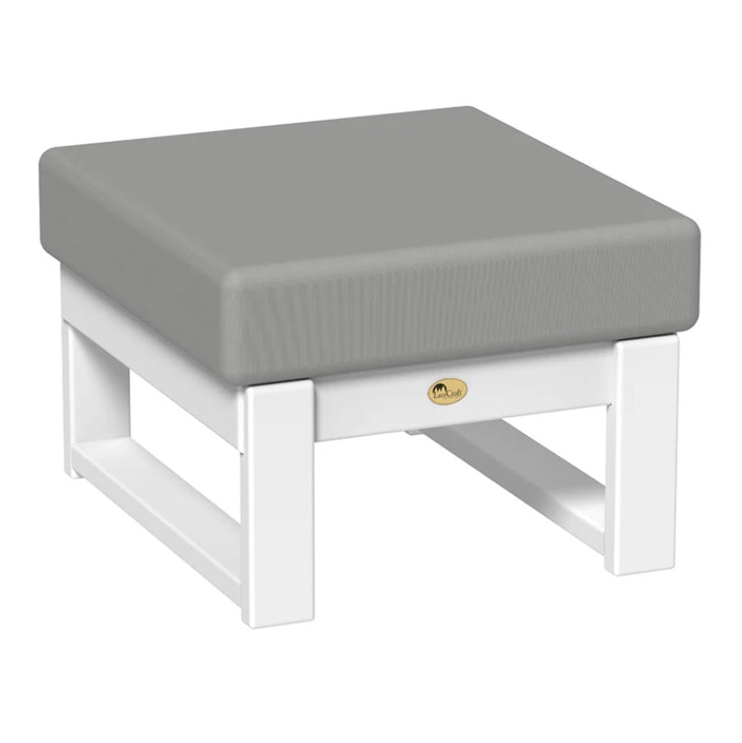 This is the Ottoman with White frames and a Spectrum Dove colored cushion.