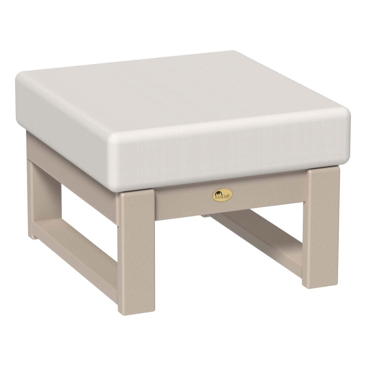 This is the Ottoman with Weatherwood frames and a Canvas colored cushion.