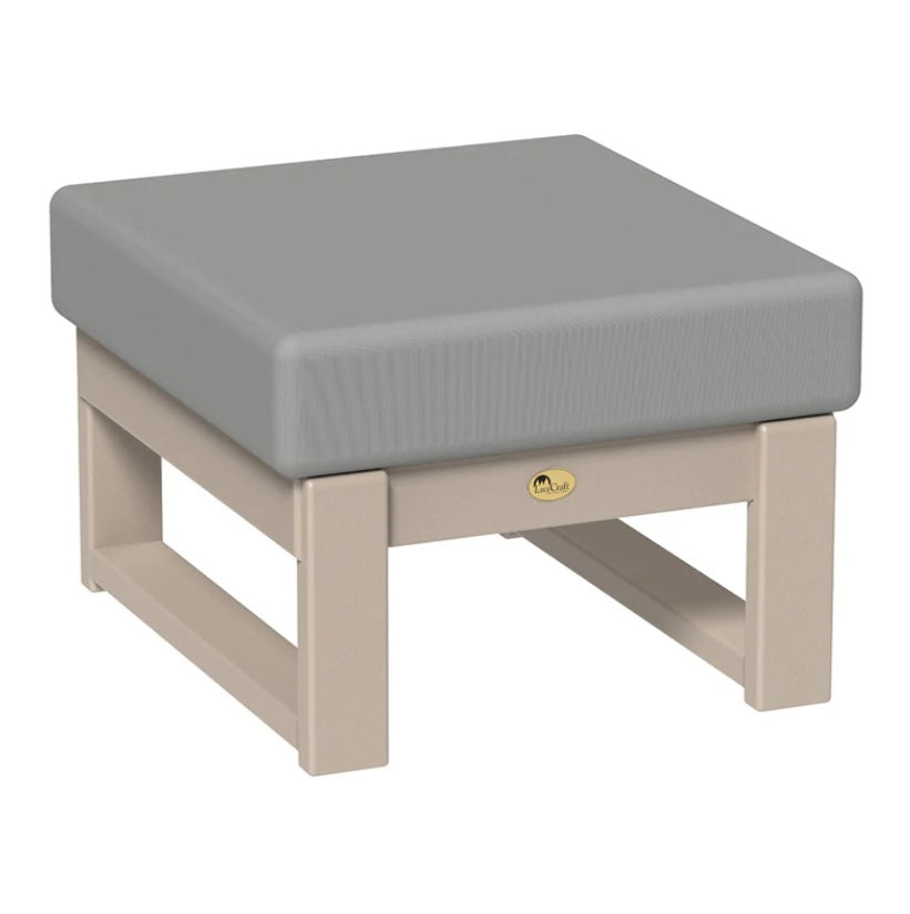 This is the Ottoman with Weatherwood frames and a Spectrum Dove colored cushion.