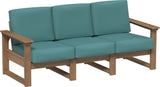 This image shows the deep seating sofa on a white background. The frames are antique mahogany and the cushions are cast breeze.