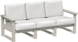 This image shows the deep seating sofa on a white background. The frames are birch and the cushions are canvas.