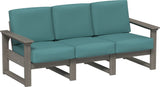 This image shows the deep seating sofa on a white background. The frames are coastal gray and the cushions are cast breeze.