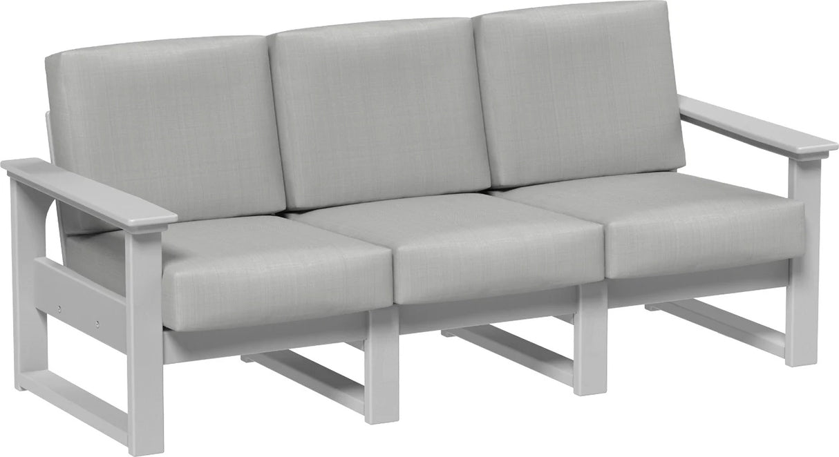 This image shows the deep seating sofa on a white background. The frames are dove gray and the cushions are spectrum dove.
