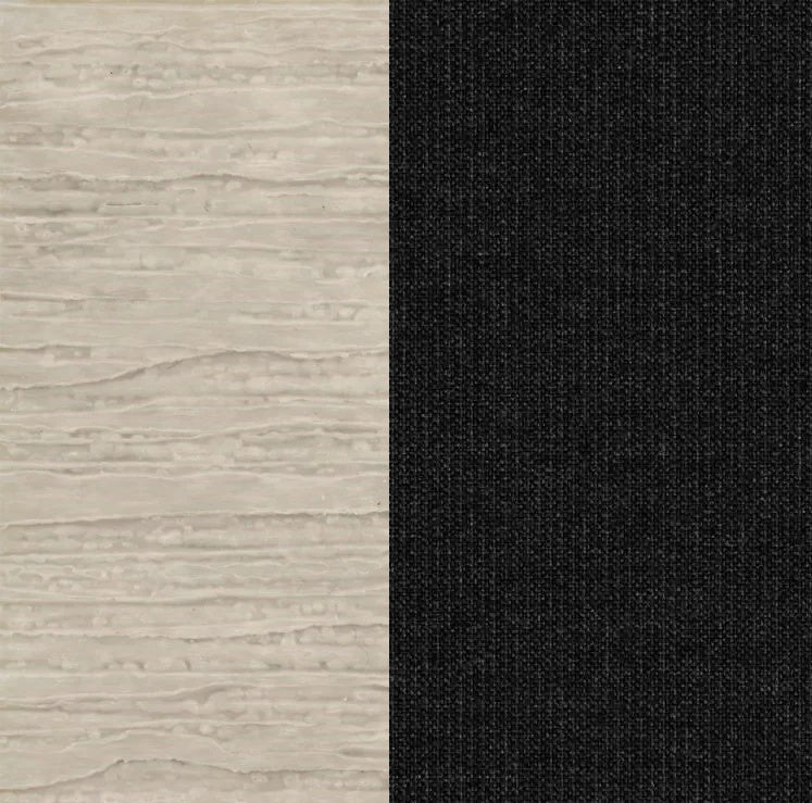This image shows two color swatches: one for the frame and one for the cushions. The frames are birch and the cushions are spectrum carbon.