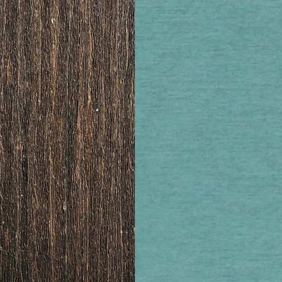 This image shows two color swatches: one for the frame and one for the cushions. The frames are Brazilian walnut and the cushions are cast breeze.