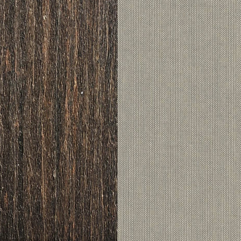 This image shows two color swatches: one for the frame and one for the cushions. The frames are Brazilian walnut and the cushions are spectrum dove.