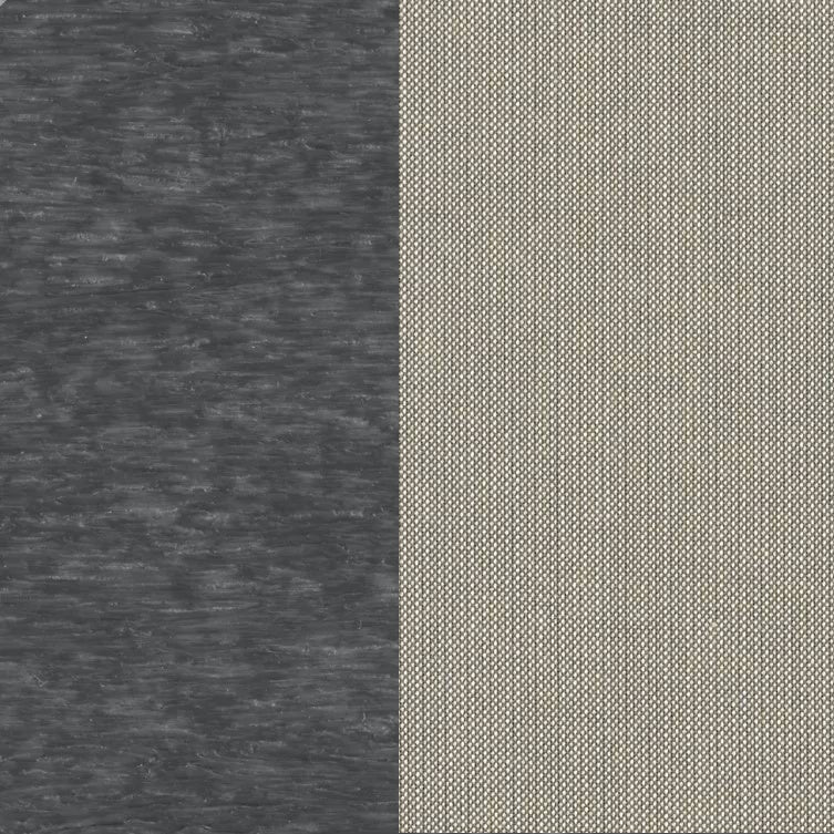 This image shows two color swatches: one for the frame and one for the cushions. The frames are slate and the cushions are spectrum dove.