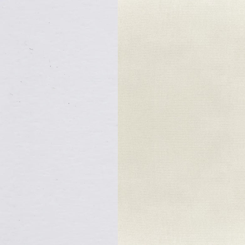 This image shows two color swatches: one for the frame and one for the cushions. The frames are white and the cushions are canvas.