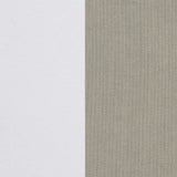 This image shows two color swatches: one for the frame and one for the cushions. The frames are white and the cushions are spectrum dove.