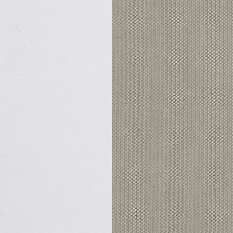 This image shows two color swatches: one for the frame and one for the cushions. The frames are white and the cushions are spectrum dove.