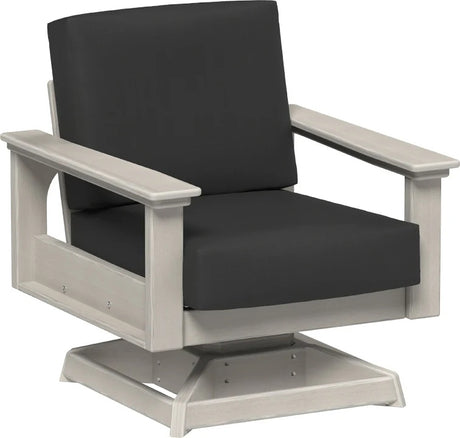 This image shows the deep seating swivel rocker chair on a white background. The frames are birch and the cushions are spectrum carbon.