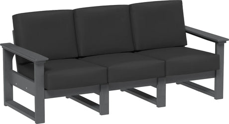 This image shows the deep seating sofa on a white background. The frames are slate and the cushions are spectrum carbon.