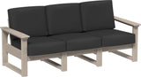 This image shows the deep seating sofa on a white background. The frames are weatherwood and the cushions are spectrum carbon.