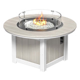 This is the Birch and White colored round fire pit table on a white background.