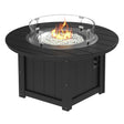 This is the Black colored round fire pit table on a white background.