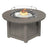 This is the Coastal Gray colored round fire pit table on a white background.