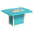 This is the Aruba Blue and White colored fire pit table on a white background.