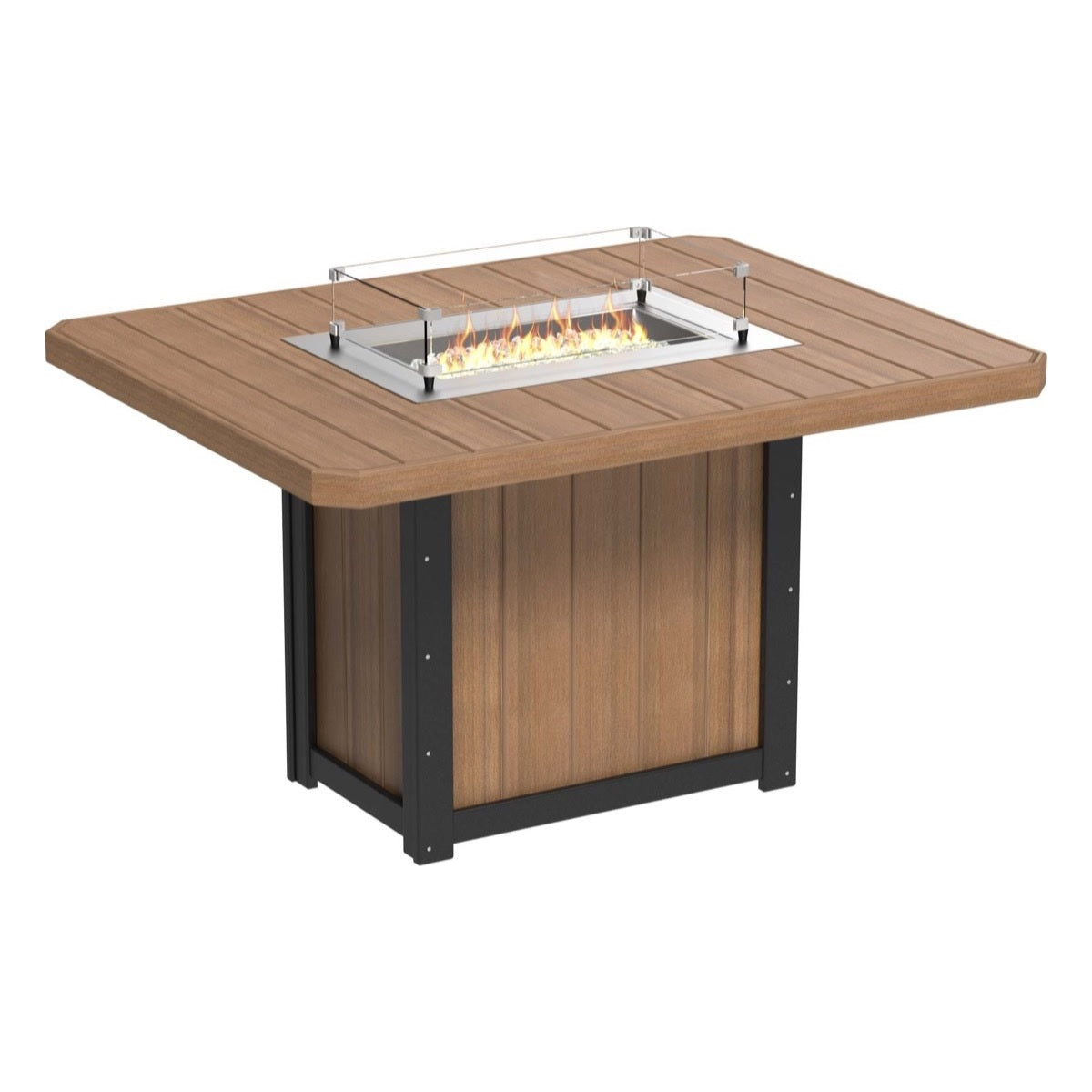 This is the Antique Mahogany and Black colored fire pit table on a white background.