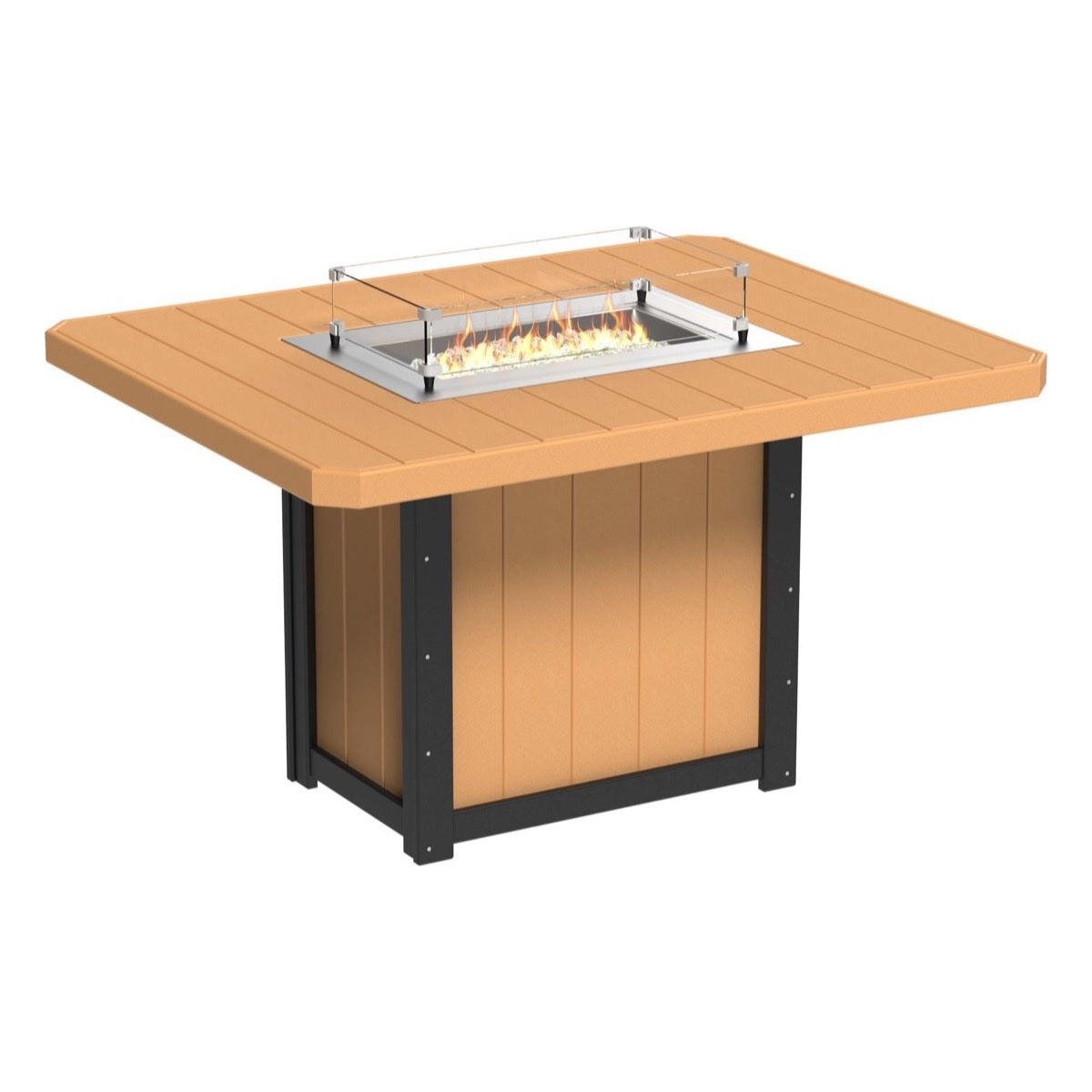 This is the Cedar and Black colored fire pit table on a white background.