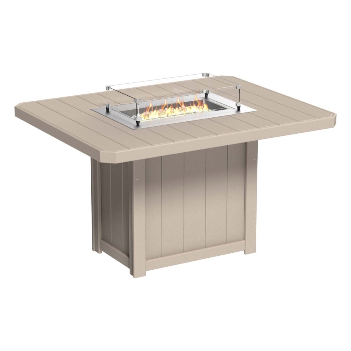 This is the Weatherwood colored fire pit table on a white background.