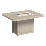 This is the Weatherwood colored fire pit table on a white background.