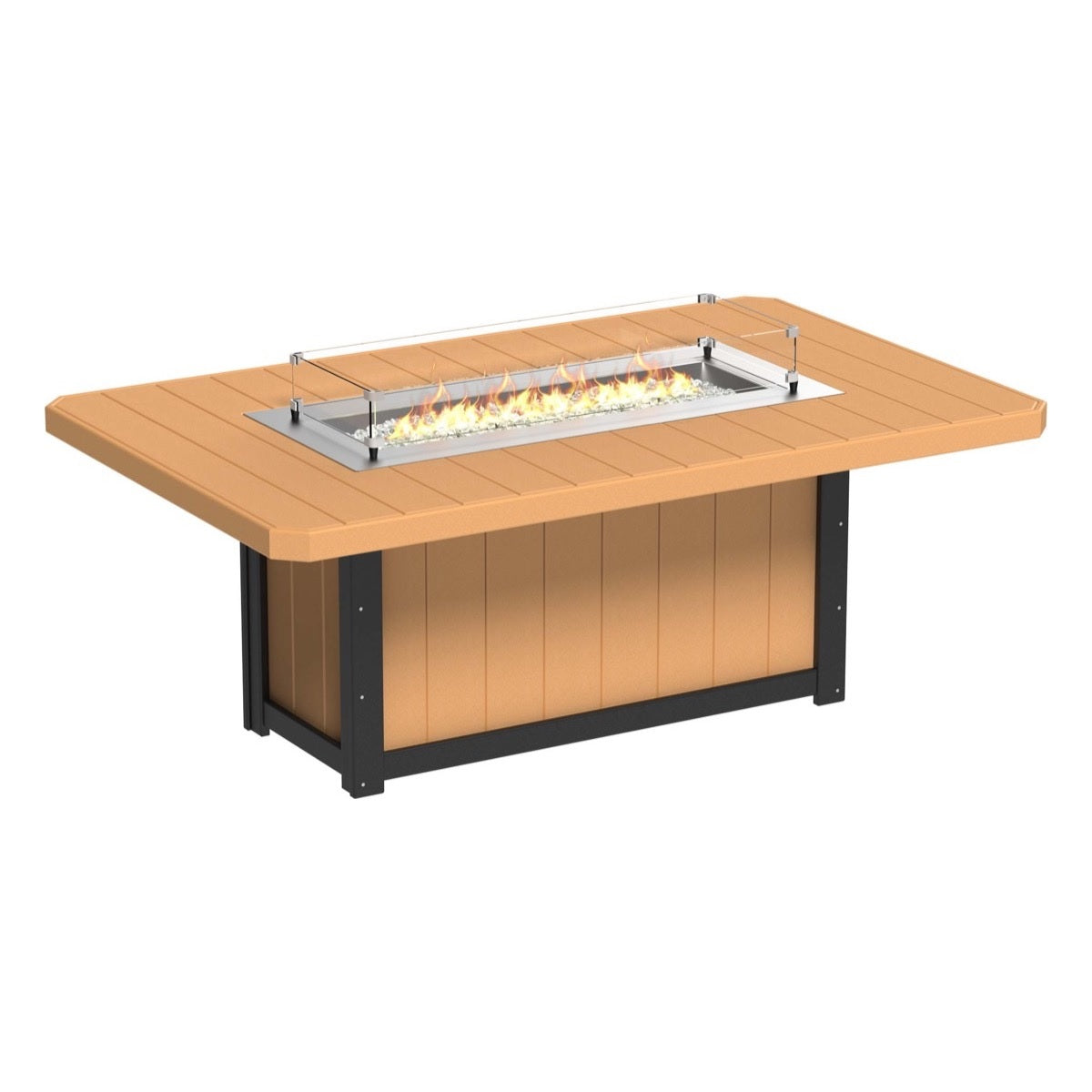 This is the Cedar and Black colored fire pit table on a white background.