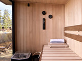 This image shows the inside bench of this sauna.
