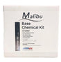 This image shows the box that this pool opening kit comes in on a white background. The box reads "Malibu. Summer Kit for Pools. Base Chemical Kit. 

Kit Contents:
8 oz. of Ultra Blue
1.75 lb. Chlorine Stabilizer
2 lb. pH Increaser
3 lb. pH Decreaser
(1) Water Sample Bottle
1 lb. Power Shock.

Keep out of reach of children. Manufactured for American Sale."