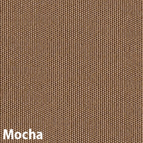 An up close view of the mocha/brown color of this umbrella.