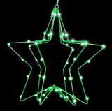 Hanging decoration shaped like a snowflake with a foldable design. Pre-lit with LED lights that can be controlled by an app.