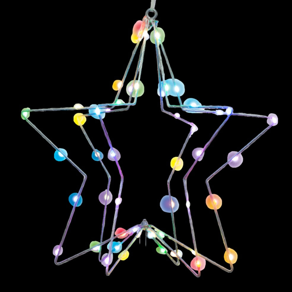 17.7" LED Programmable Smart Hanging Foldable Star Decoration - Remote & App Control