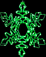 Hanging decoration shaped like a snowflake with a foldable design. Pre-lit with LED lights that can be controlled by an app.