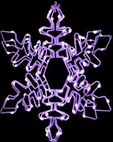 Hanging decoration shaped like a snowflake with a foldable design. Pre-lit with LED lights that can be controlled by an app.