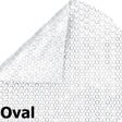 A clear solar pool cover with thousands of tiny air bubbles. It reads "Oval" in the left hand corner.