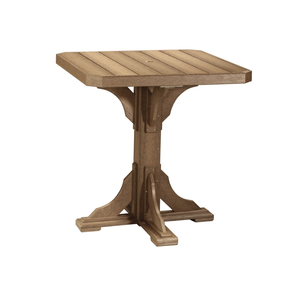 This is the Antique Mahogany colored square dining table on a white background.