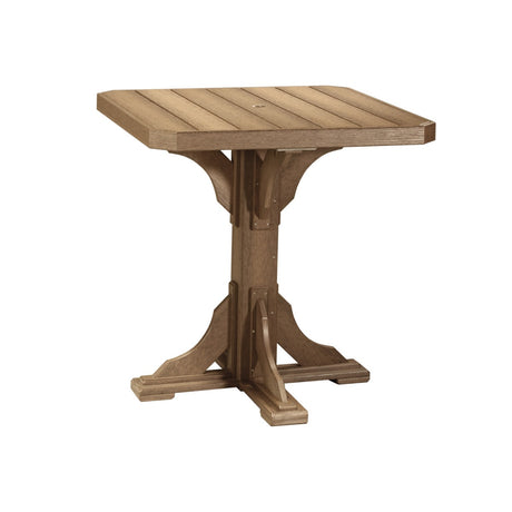 This is the Antique Mahogany colored square dining table on a white background.