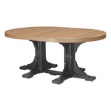 This is the Antique Mahogany and Black colored oval dining table on a white background.
