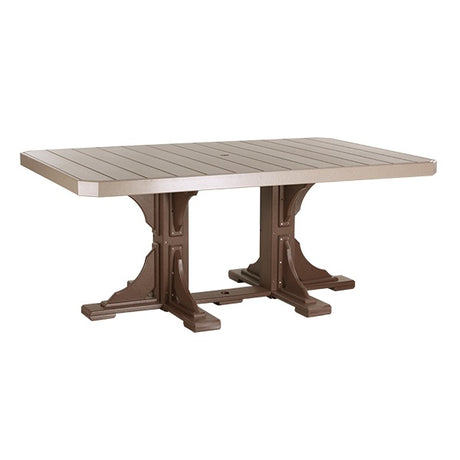 This is the Weatherwood and Chestnut Brown colored dining table on a white background.