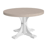 This is the Birch and White colored round dining table on a white background.