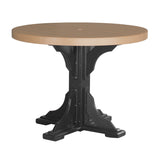 This is the Cedar and Black colored round dining table on a white background.