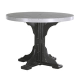 This is the Dove Gray and Black colored round dining table on a white background.