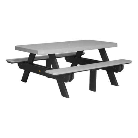This is the Dove Gray and Black colored picnic table on a white background.
