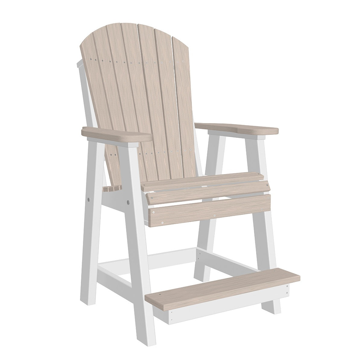 This is the Birch and White colored Balcony Adirondack Chair on a white background.
