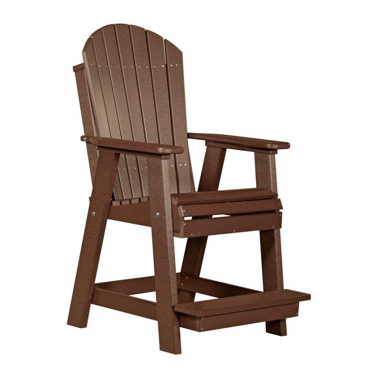 This is the Chestnut Brown colored Balcony Adirondack Chair on a white background.
